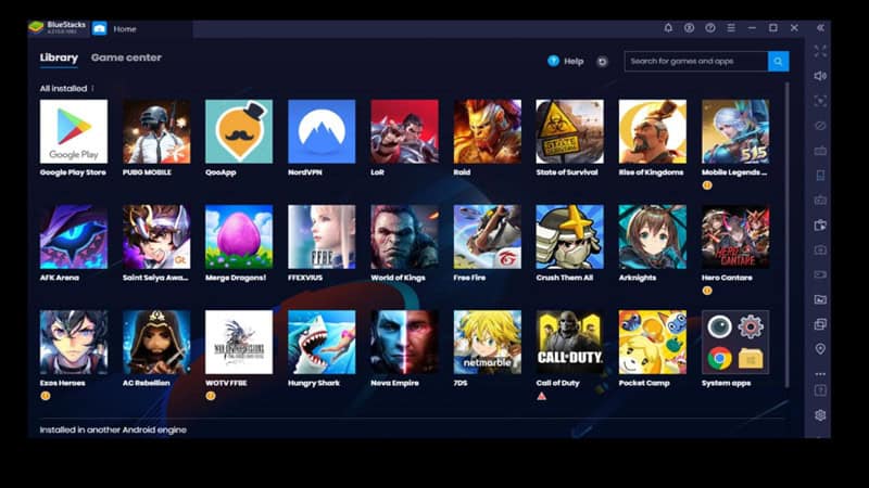Mobile gaming on PC using bluestacks
